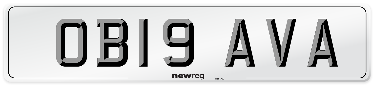 OB19 AVA Number Plate from New Reg